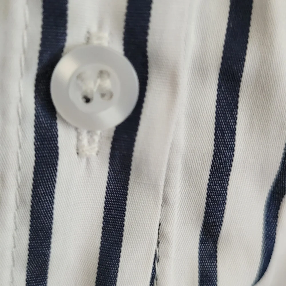 Striped Blue and White Summer Dress - Picture 3 of 5